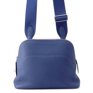 Hermes Shoulder Bag Bolide Blue Tie Togo K Stamp Handbag HERMES